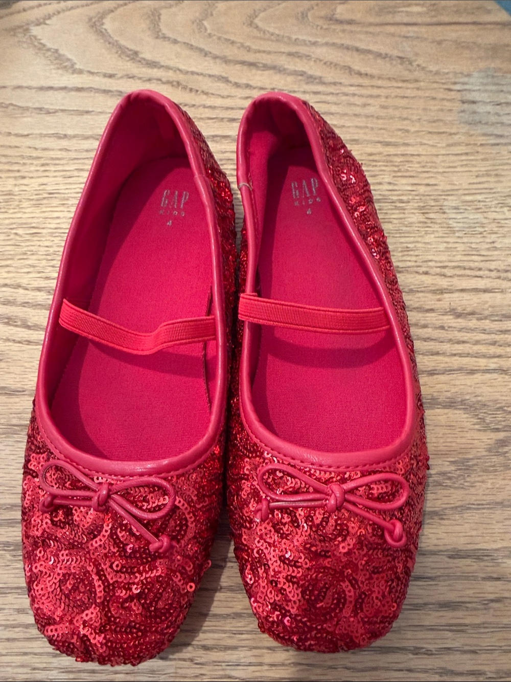 GAP Kids Red Sequin Mary Jane Shoes